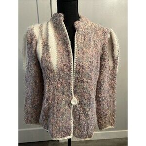Vintage Jessica Knits Sweater Open Front Cardigan Unmarked Size USA  Angora
